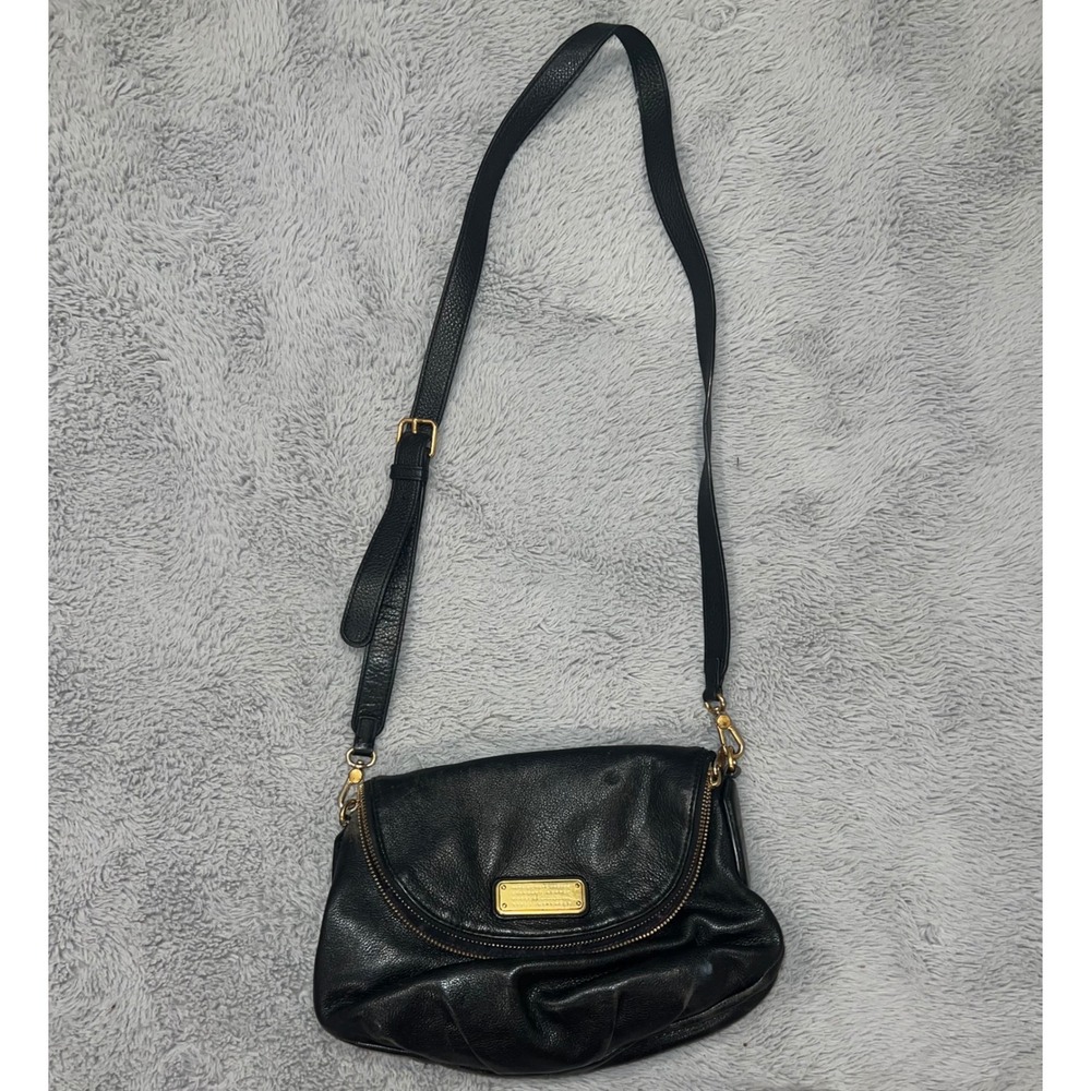 Marc Jacobs Black Leather Standard Supply Workwear Shoulder Bag Gold Hardware